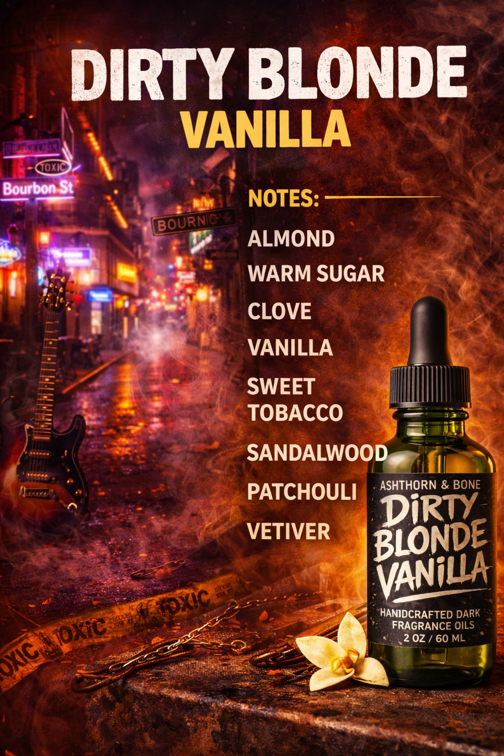 Dirty Blonde Vanilla Dark Perfume Oil (vanilla, sweet tobacco, vetiver)